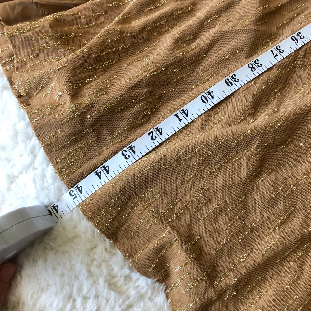 Fitted prom tan/gold dress full length - Picture 7 of 7